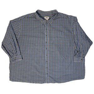 HB Harbor Bay Blue Gingham Plaid Long Sleeve Button Up Shirt 6XL Collared